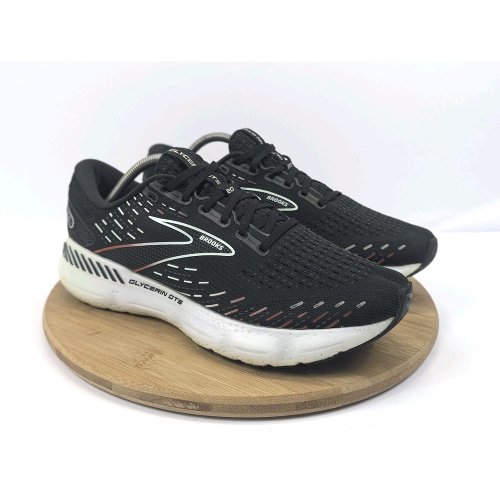 Womans 12 Brooks Glycerin 20 Shoes Black Athletic Running Sneakers Jog Training